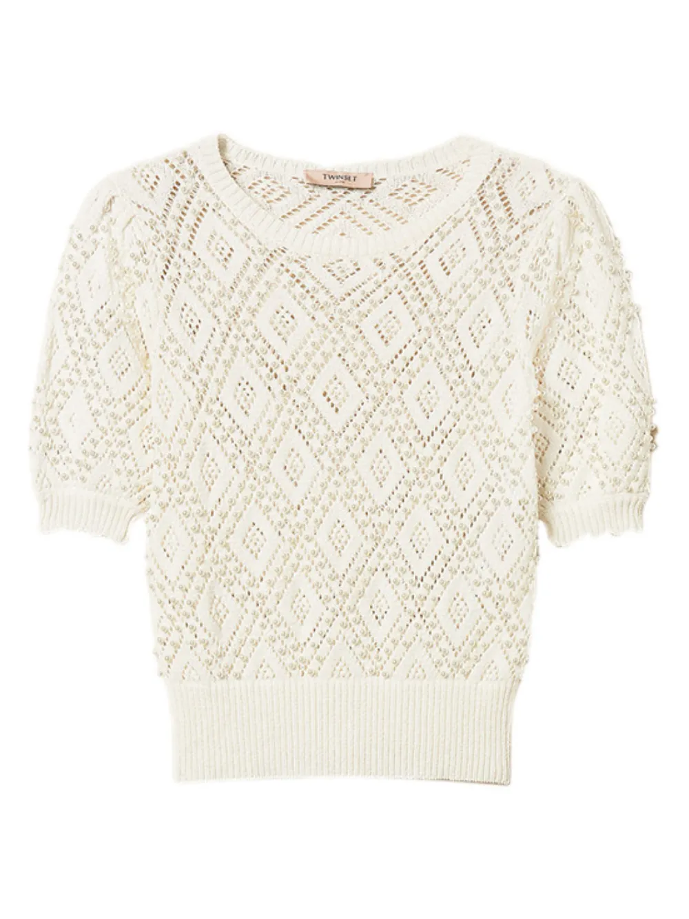 TWINSET Top a rombi - Bianco
