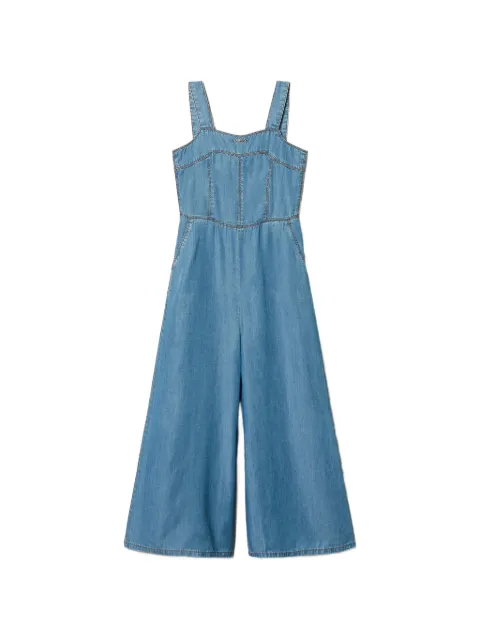 TWINSET Kids smocking chambray jumpsuit