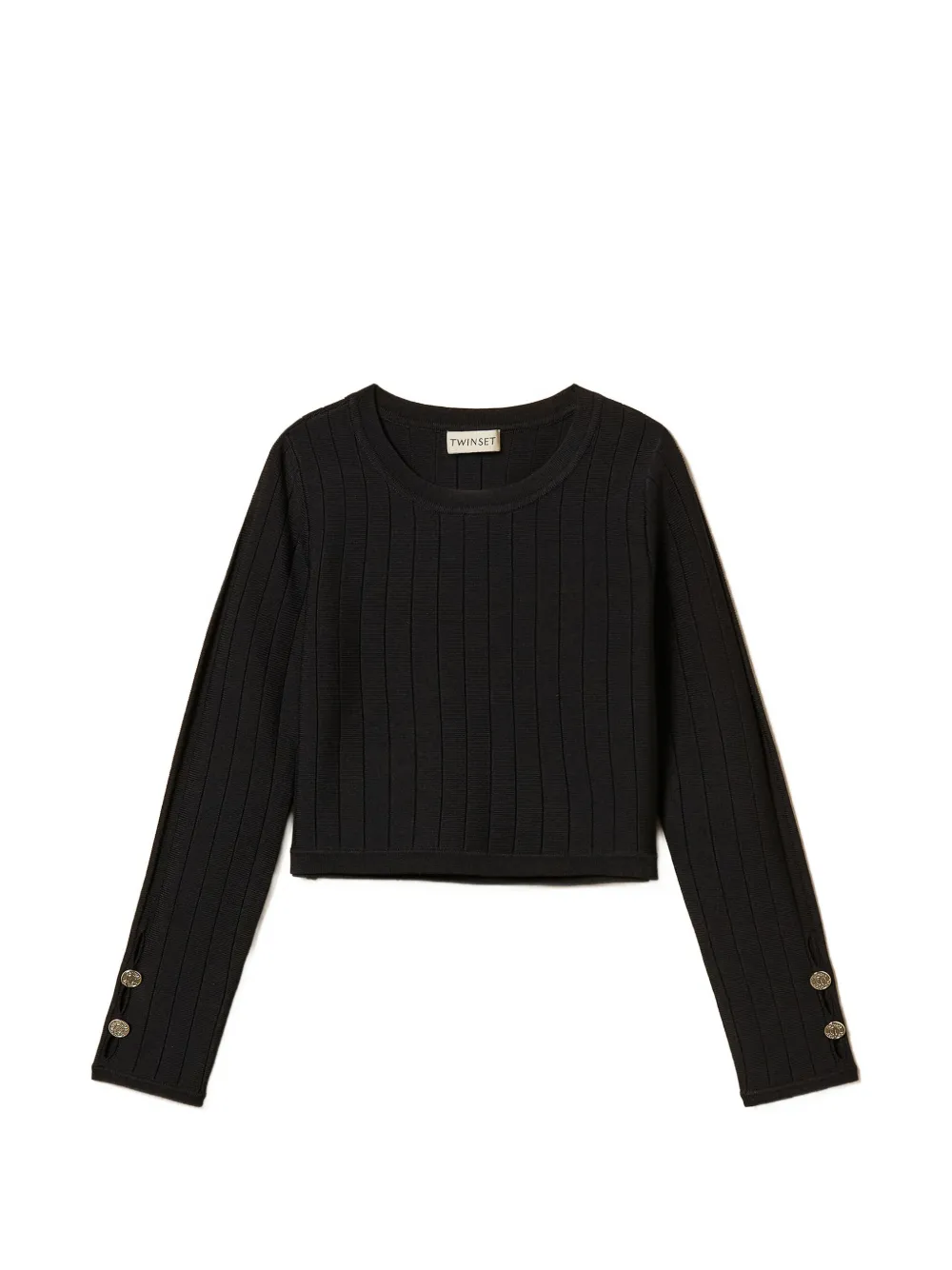 TWINSET Kids openwork button sweater - Nero
