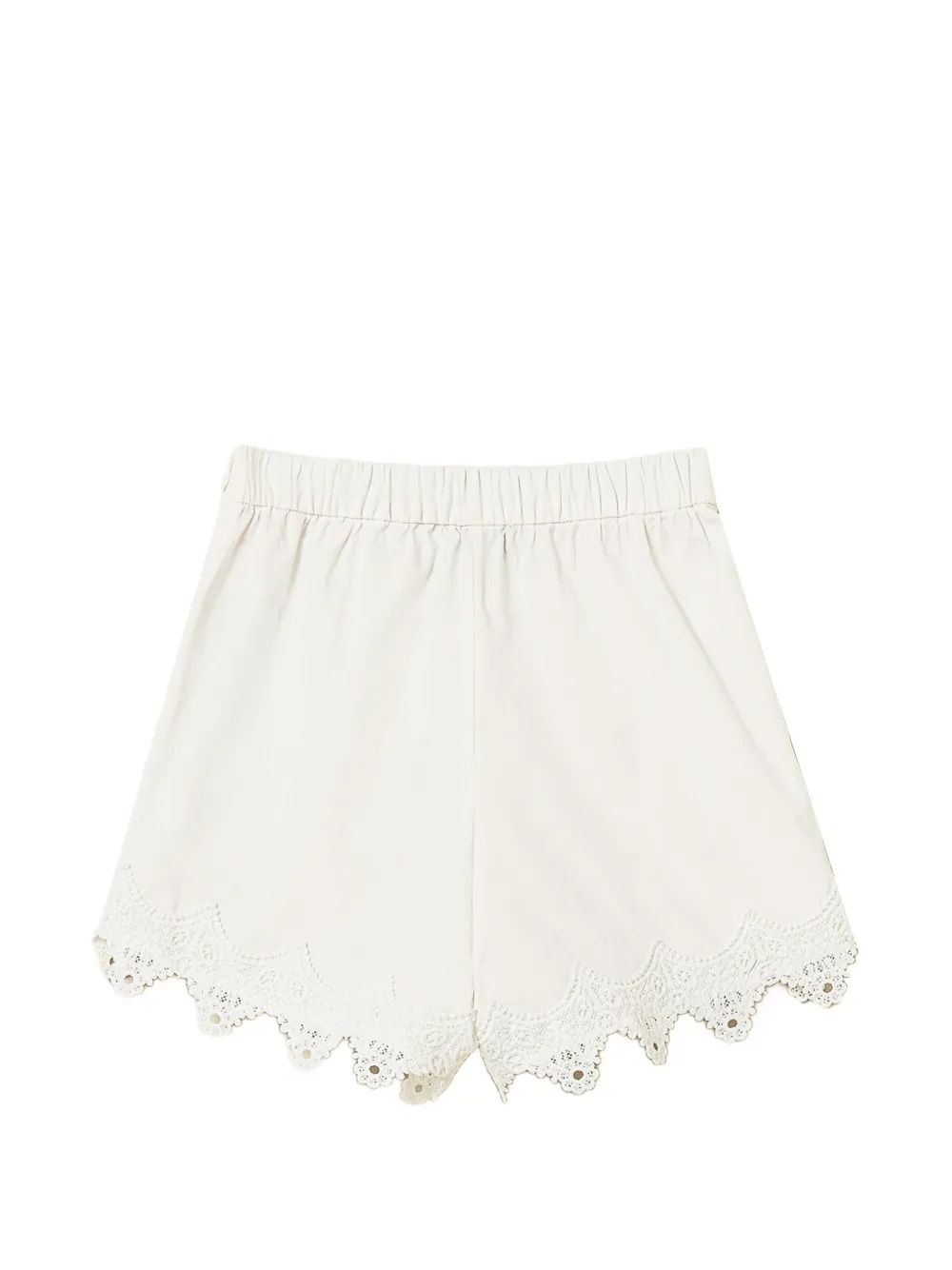 Lace-Detail Poplin Shorts