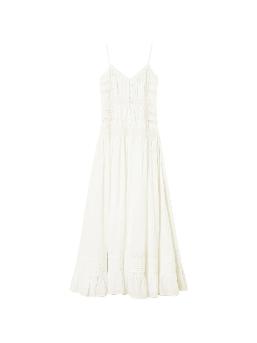TWINSET lace buttoned maxi dress - Bianco