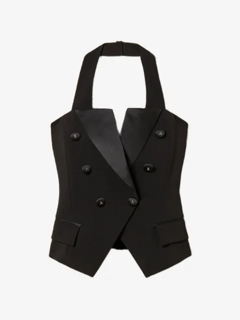 TWINSET Cady waistcoat with logo buttons