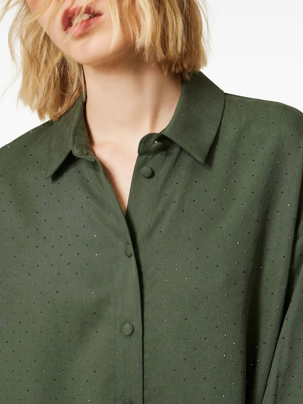 TWINSET Twill overhemd met studs Groen