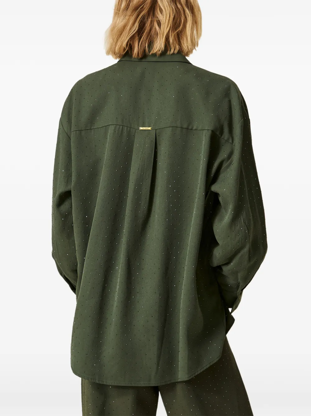 TWINSET Twill overhemd met studs Groen