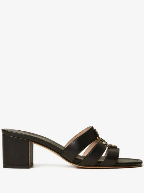 TWINSET leather mules with logo