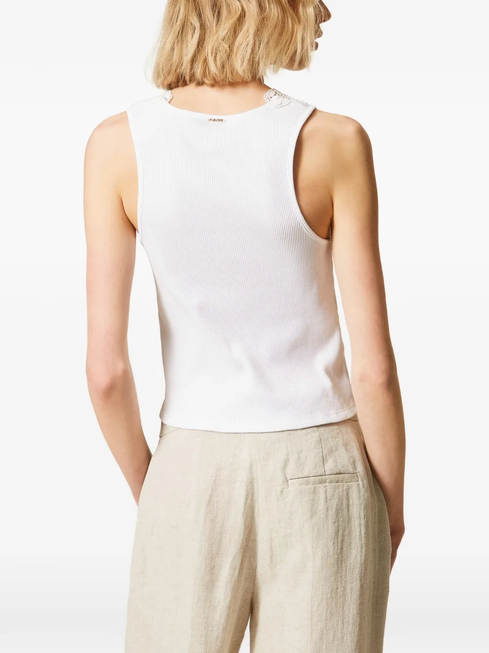TWINSET Top met kant Wit