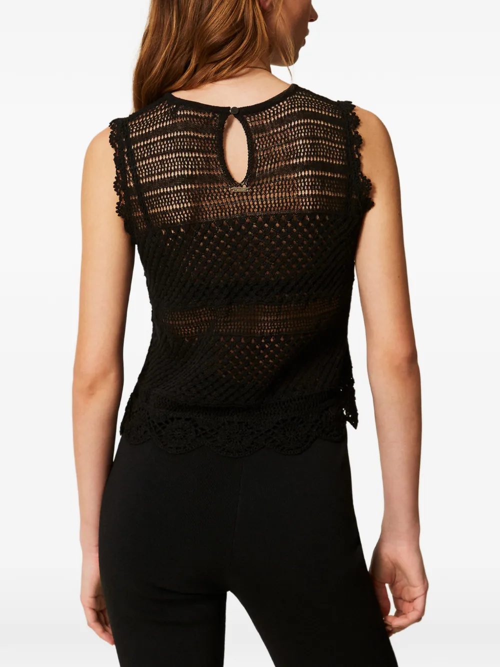 TWINSET Gebreide top met stras Zwart
