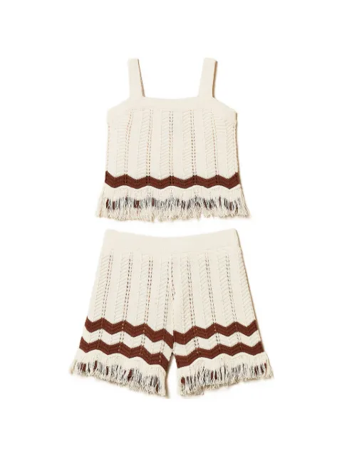 TWINSET Kids zig-zag knit short set (set of two)