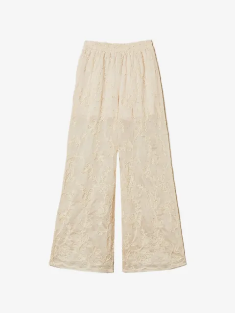 TWINSET Muslin trousers with Cornely embroidery