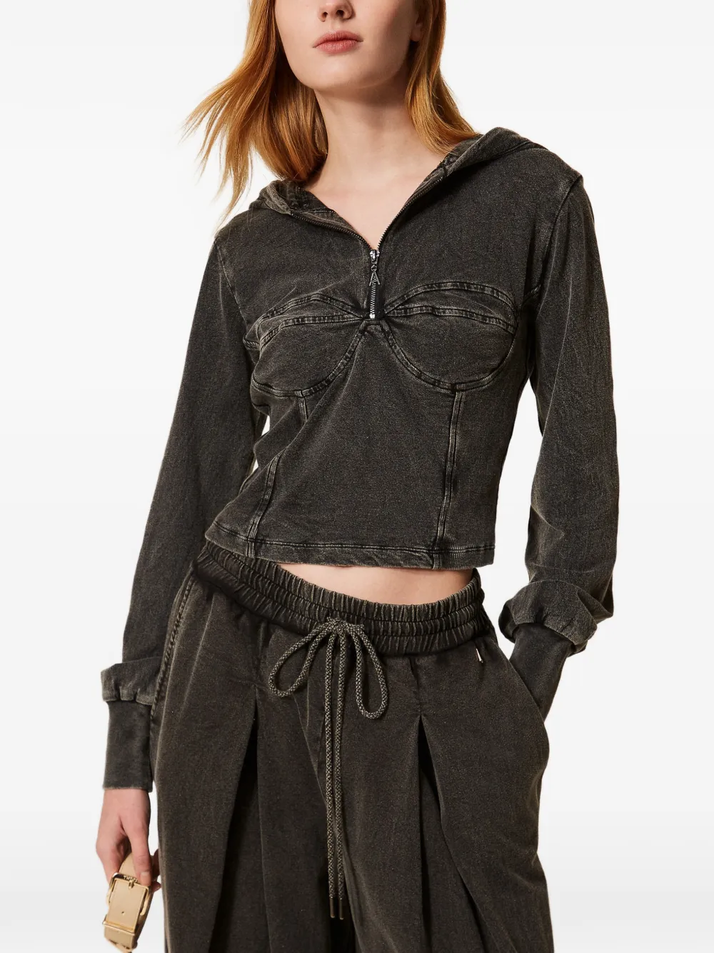 TWINSET Bustier hoodie Grijs