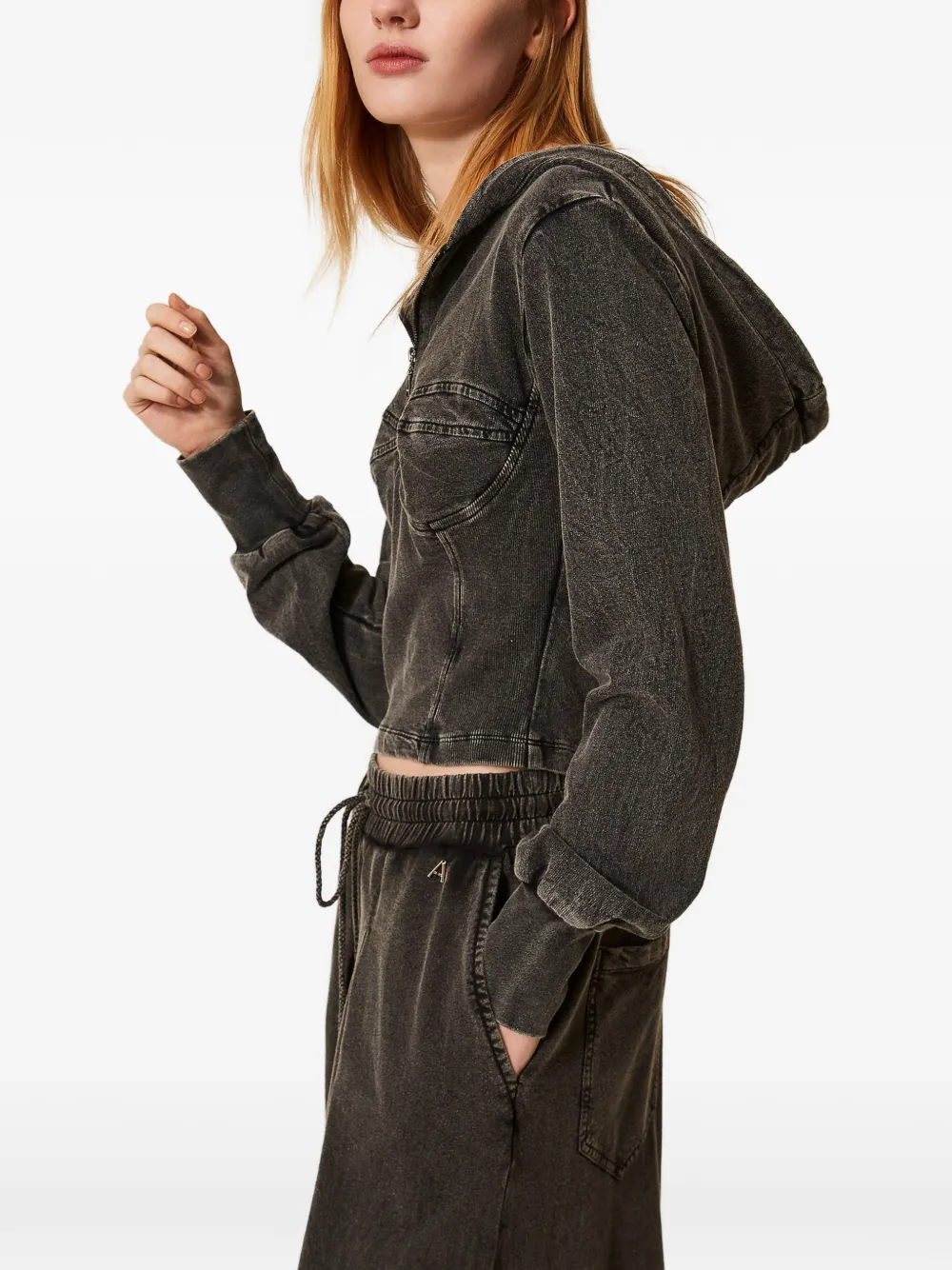 TWINSET Bustier hoodie Grijs