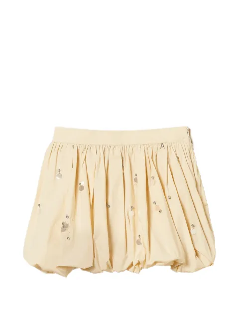 TWINSET poplin balloon miniskirt with embroidery