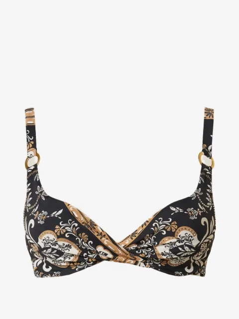 TWINSET underwired bikini top with print and rhinestones