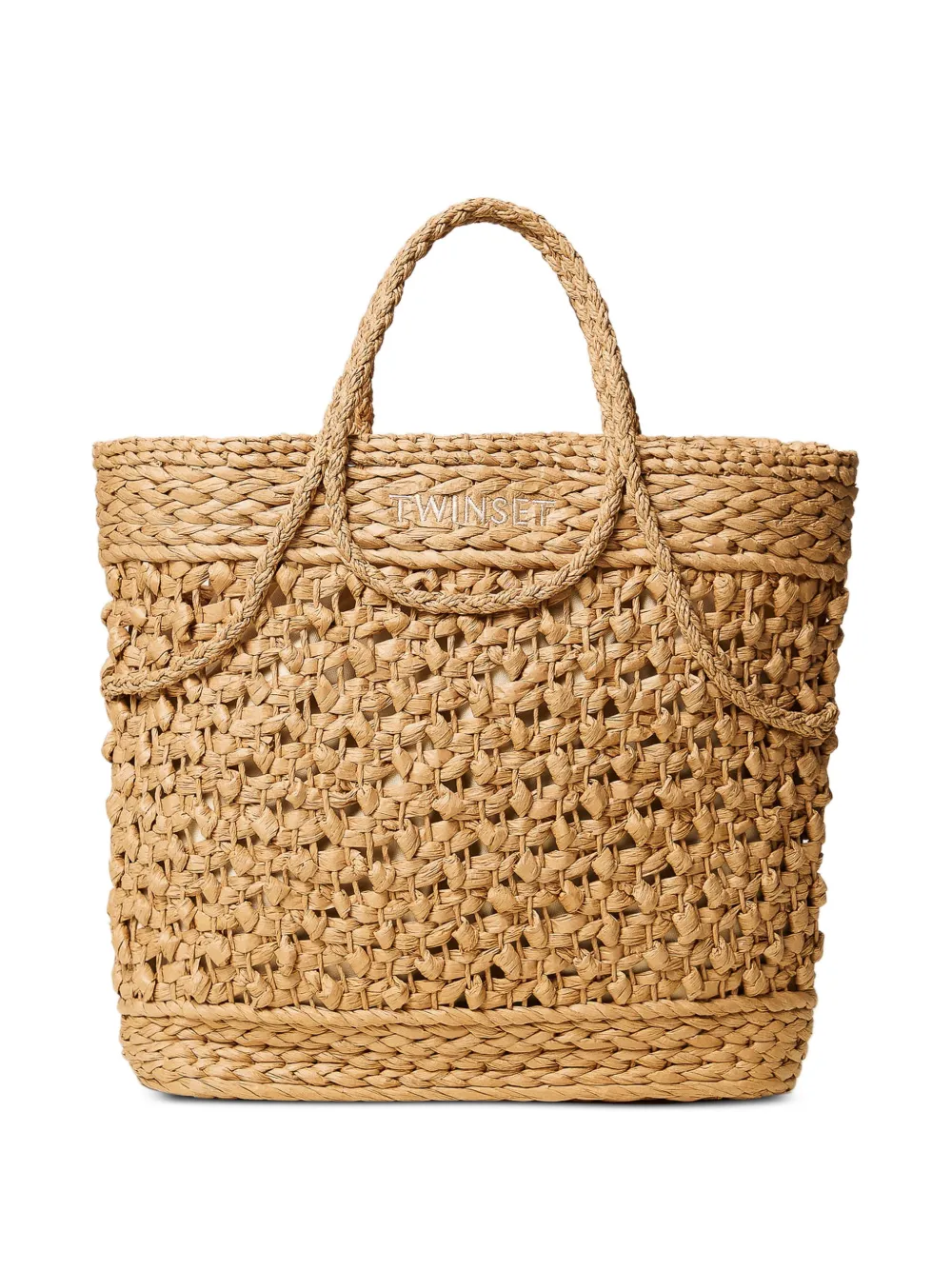 TWINSET raffia tote bag - Toni neutri