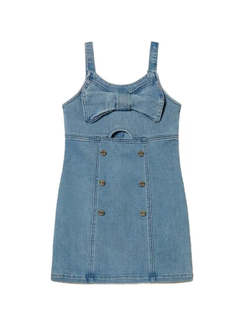TWINSET Kids bow-embellished denim mini dress