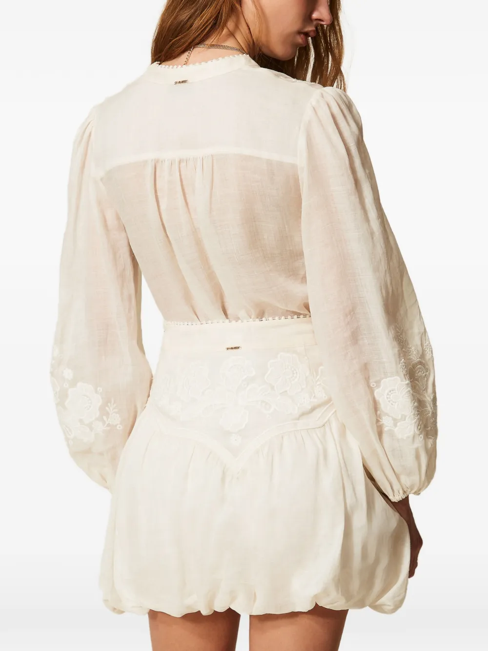 TWINSET Mini-rok met kanten detail Beige
