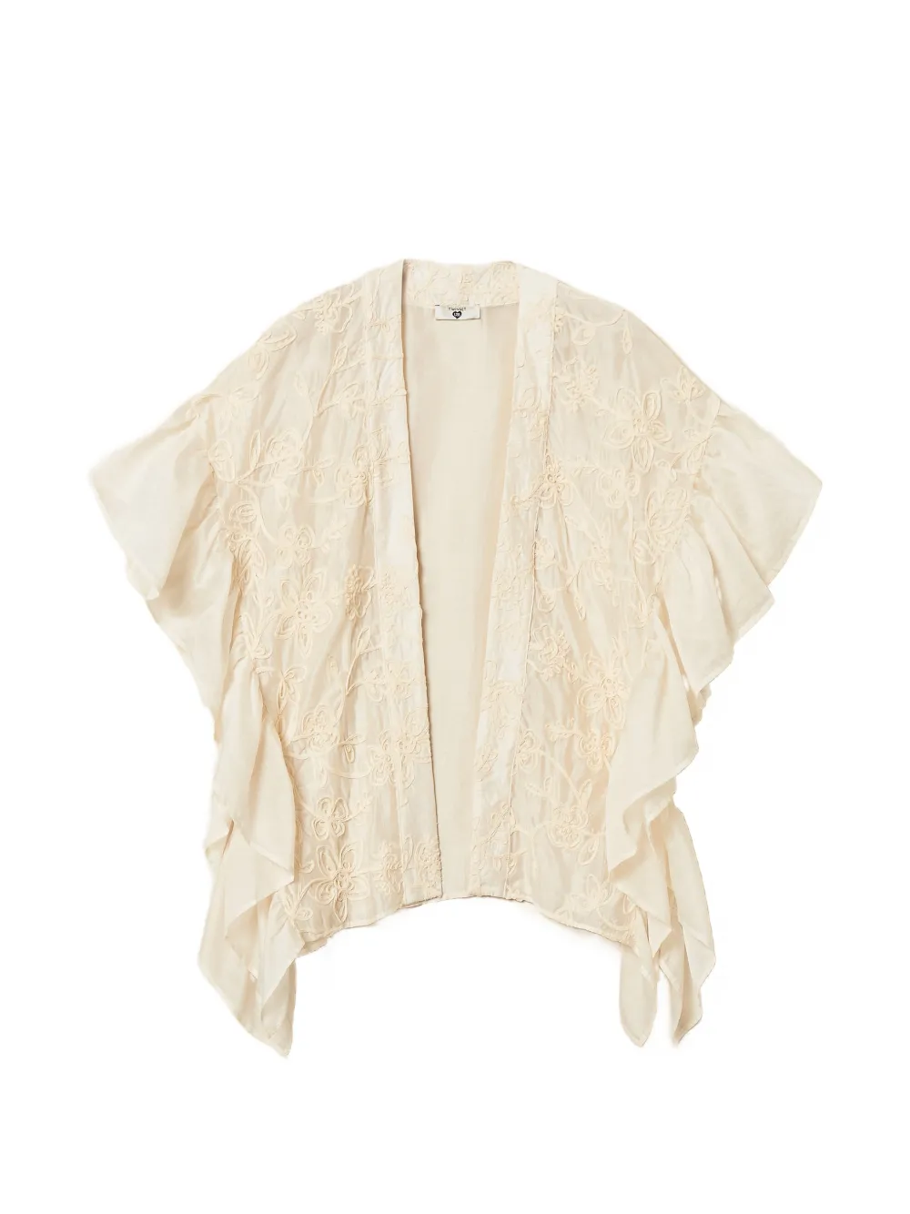 TWINSET Gerüschtes Cape mit Blumen - Nude