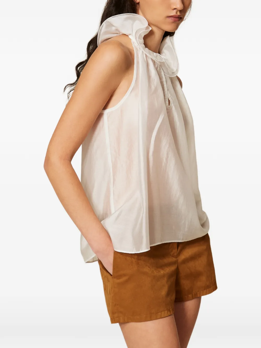 TWINSET Top met ruches Wit