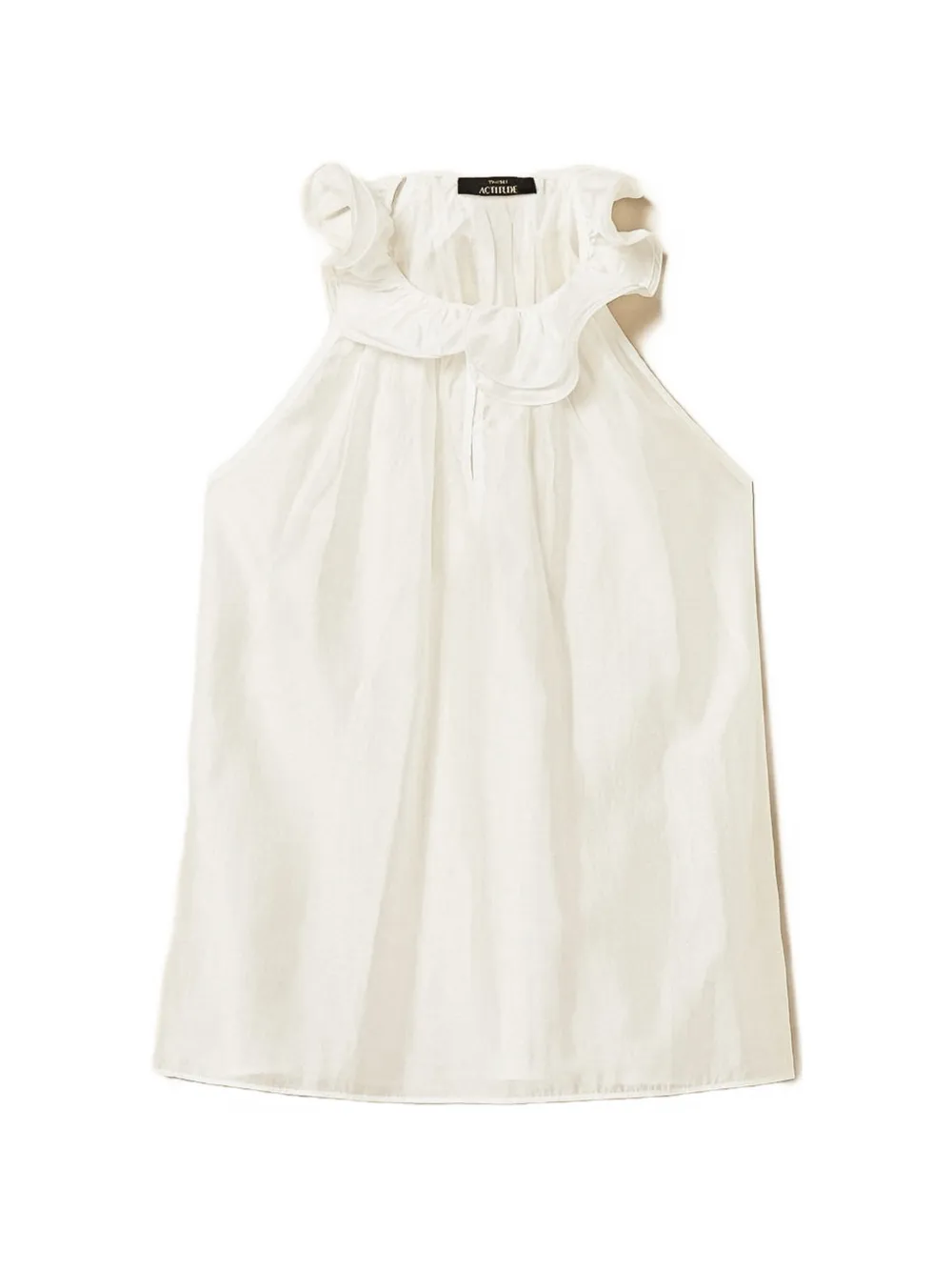 TWINSET ruffled voile top - Bianco