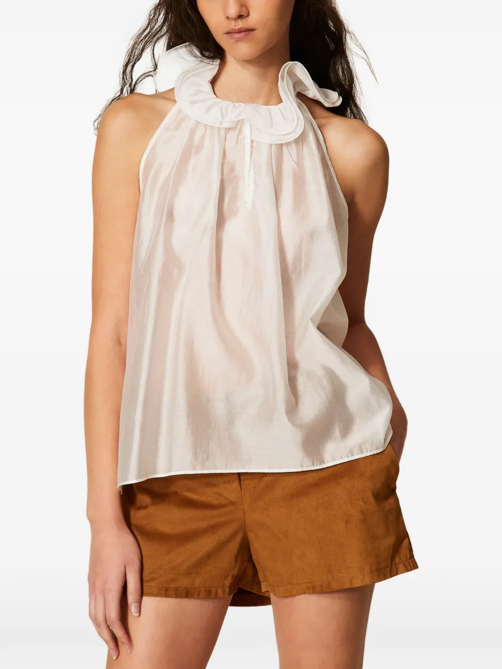 TWINSET Top met ruches Wit