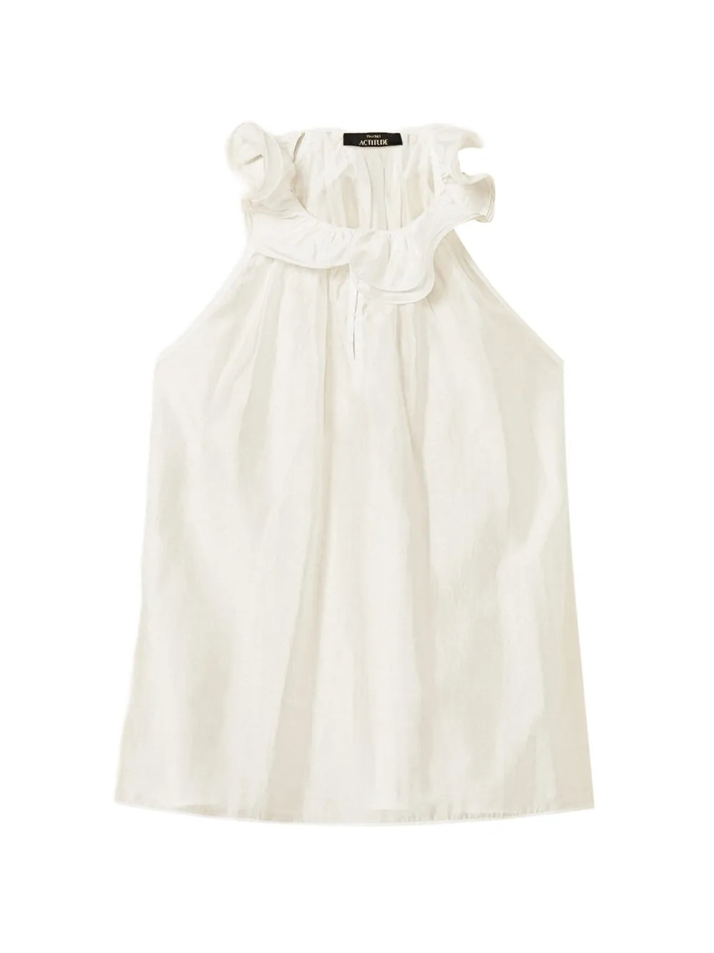 TWINSET ruffled voile top - Bianco