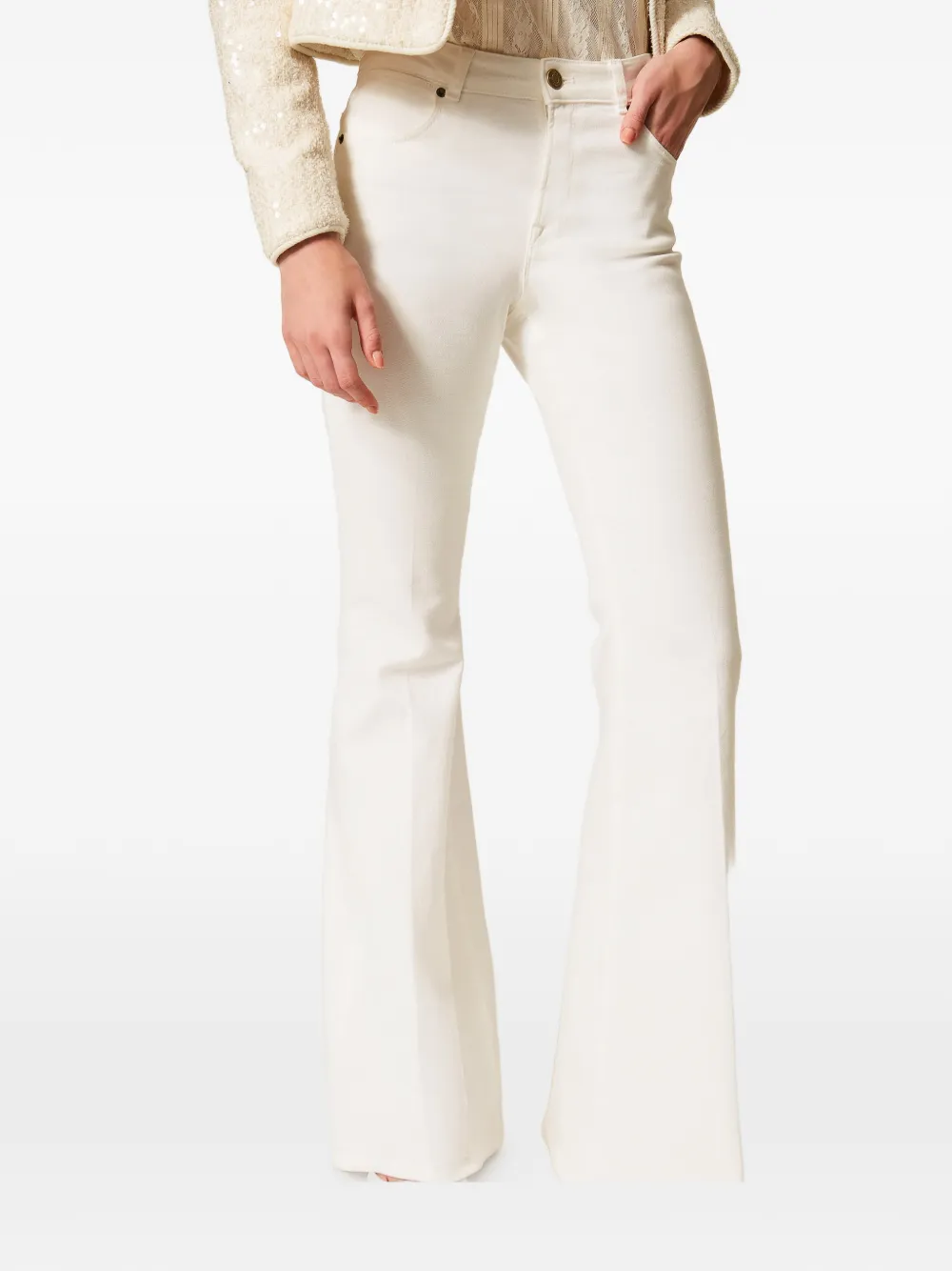 TWINSET Flared broek Wit