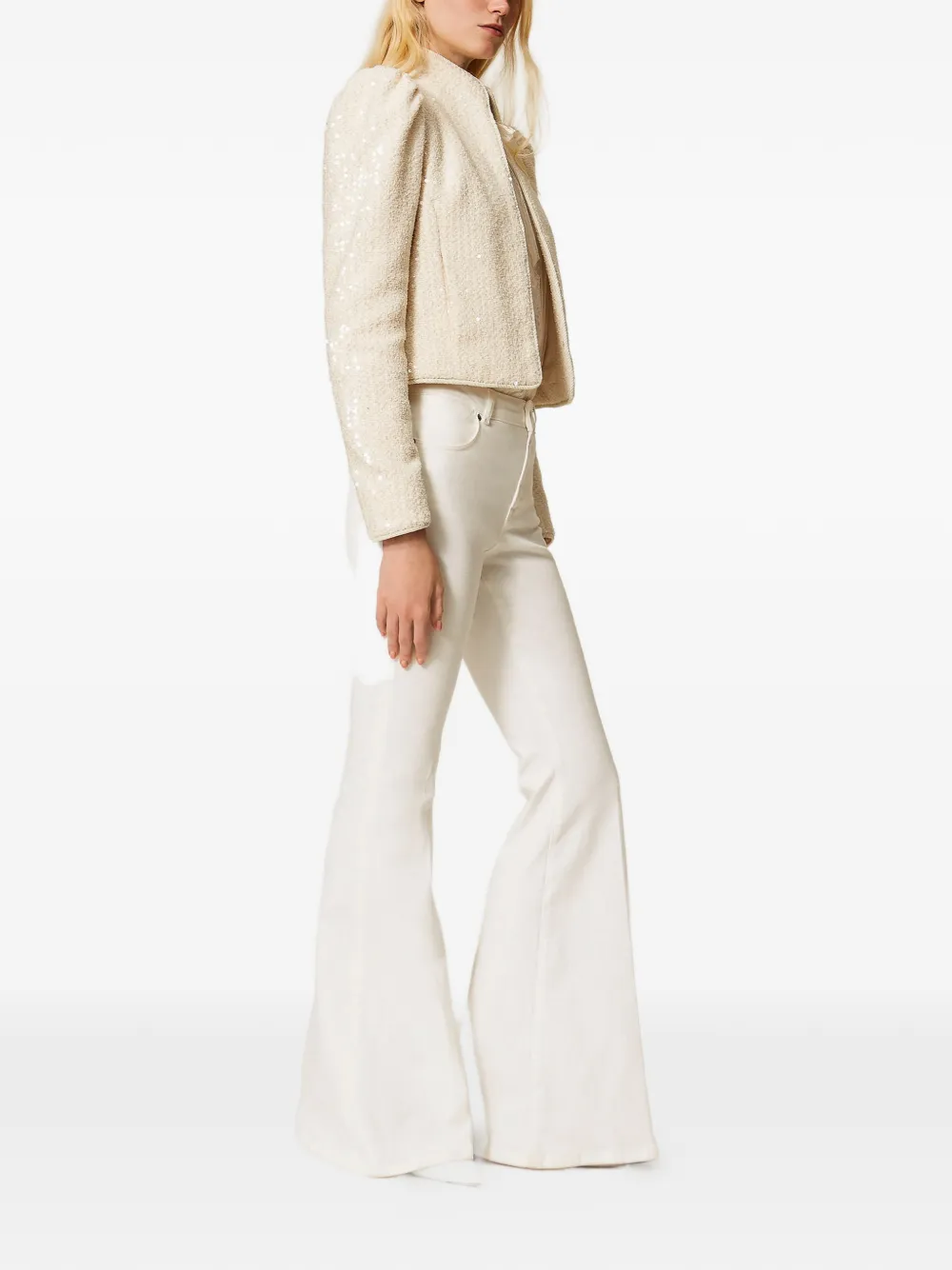 TWINSET Flared broek Wit