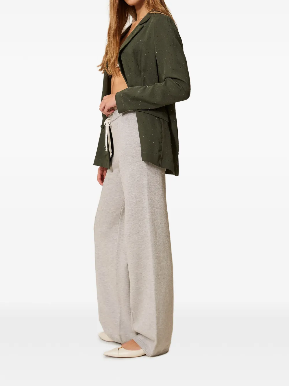  Twinset Drawstring Knit Trousers - Grey 