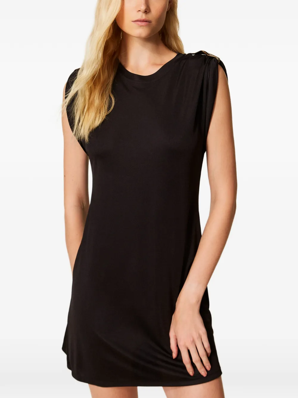 TWINSET Jurk met geborduurde pailletten Zwart