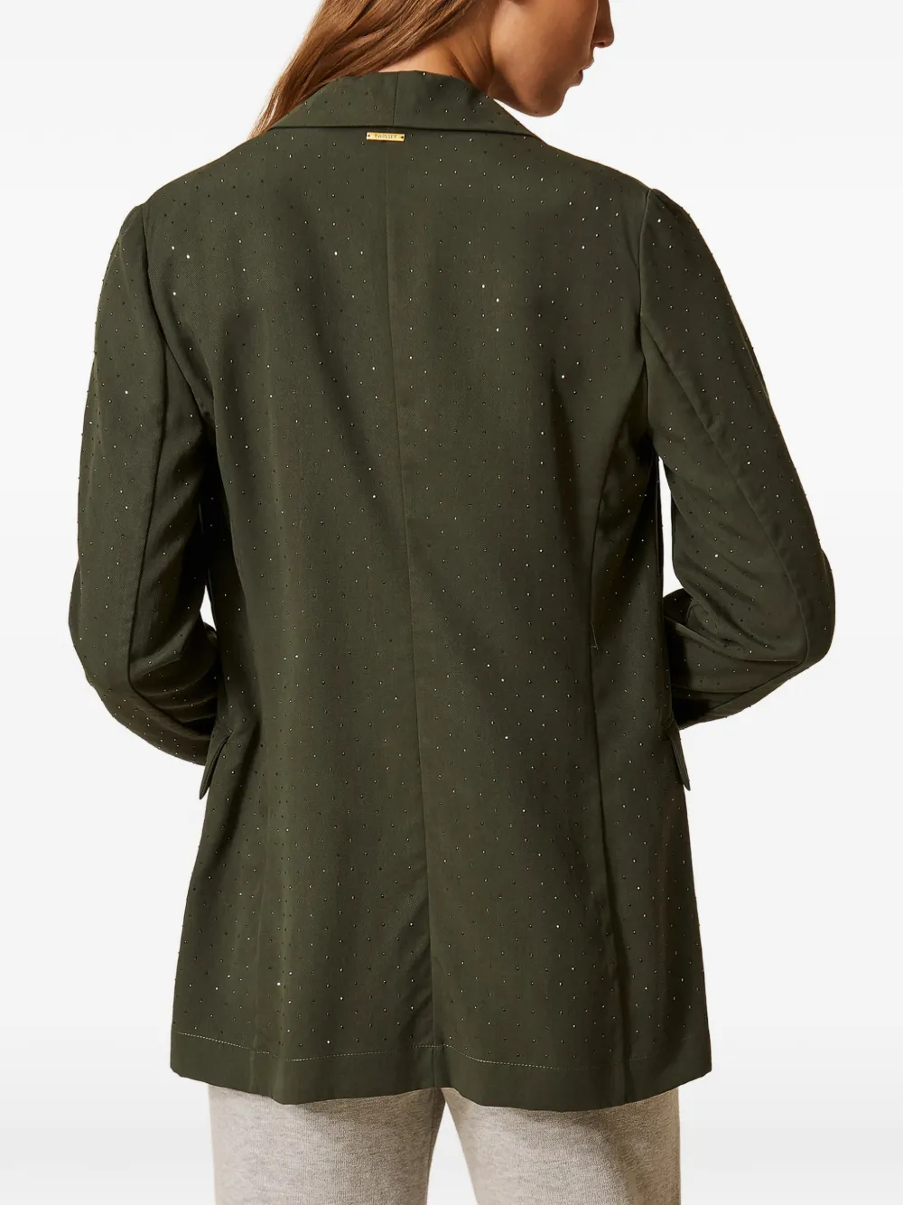 TWINSET Twill blazer met studs Groen