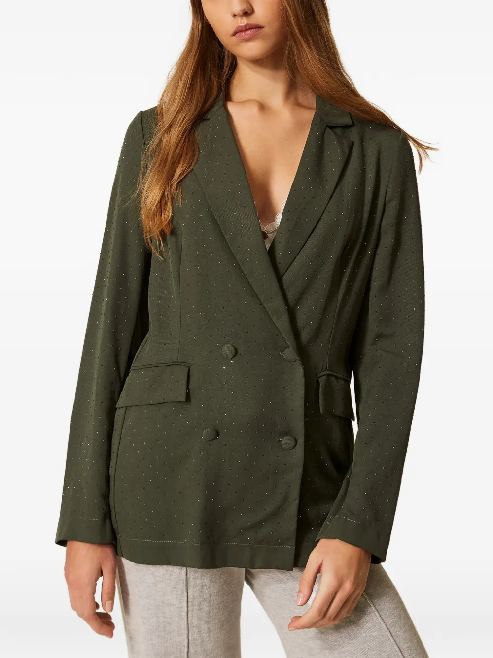  Twinset Embellished Blazer - Green 