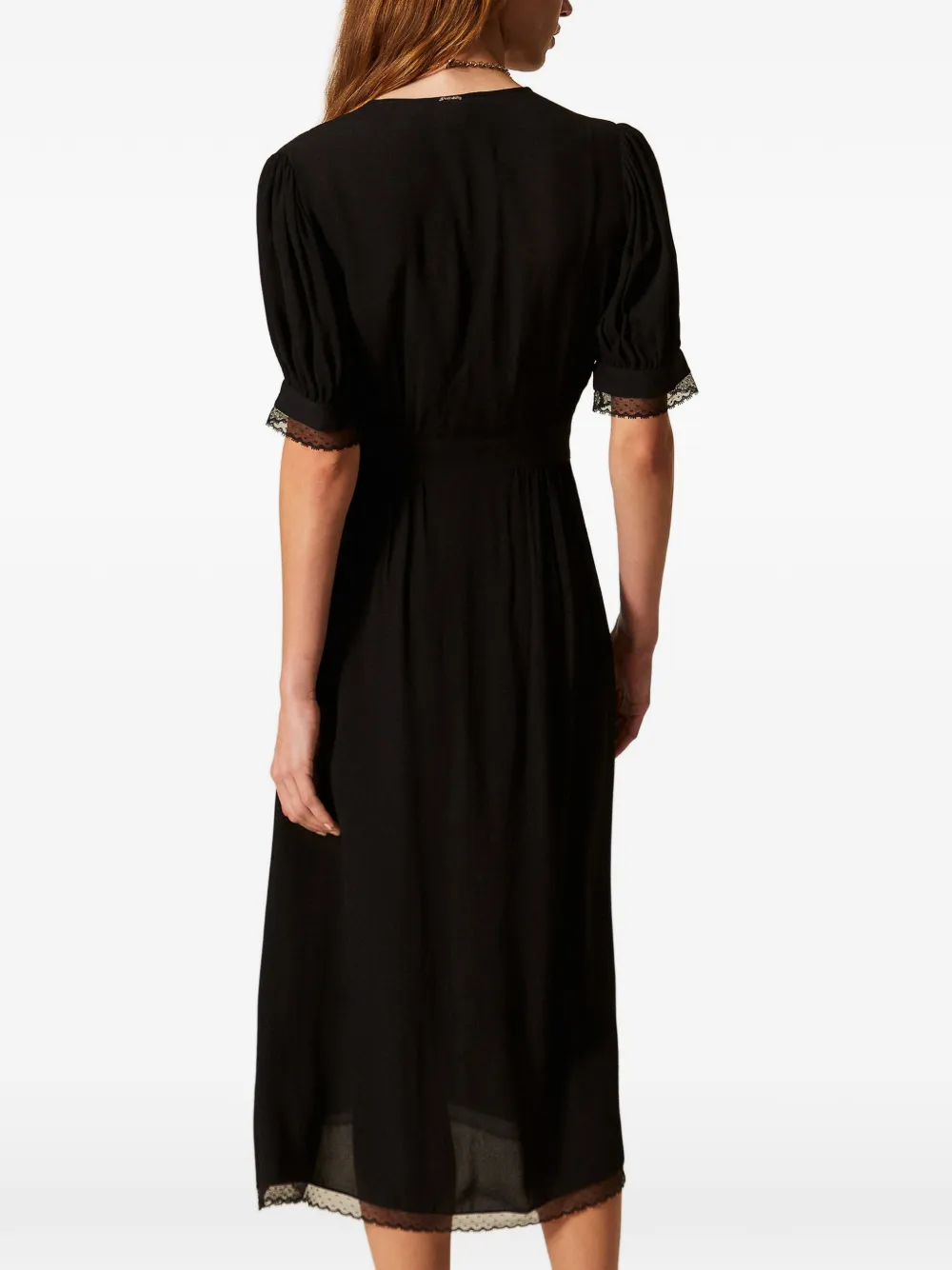 TWINSET Midi-jurk met V-hals Zwart