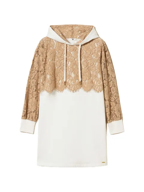 TWINSET lace-detail hooded dress