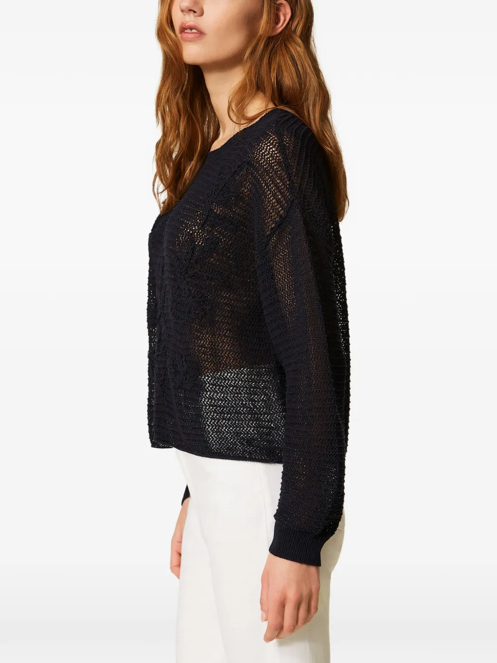  Twinset Embroidered Sweater - Blue 