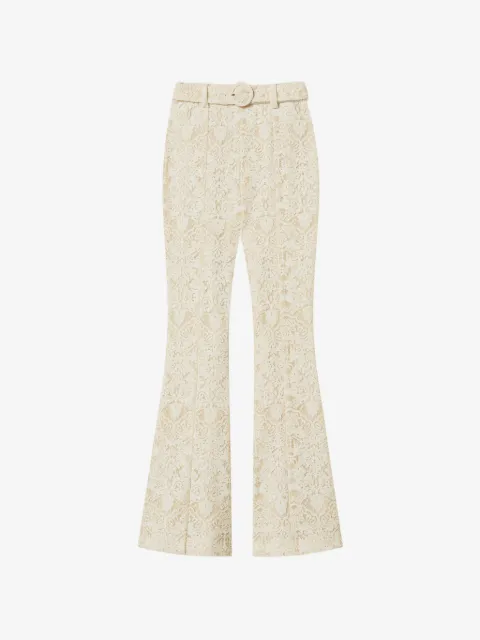 TWINSET flared lace trousers with belt