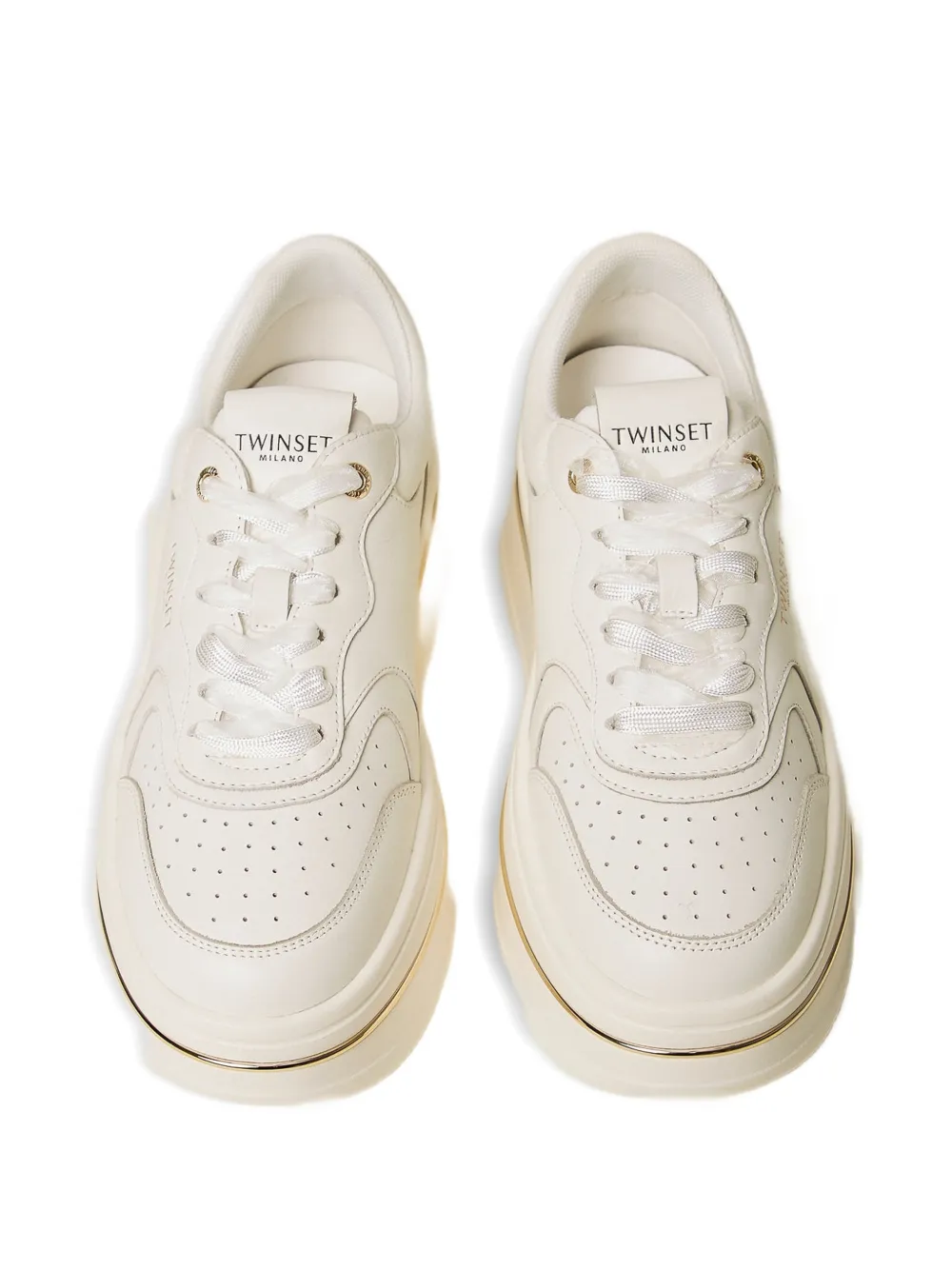 TWINSET lace-up platform sneakers - Wit