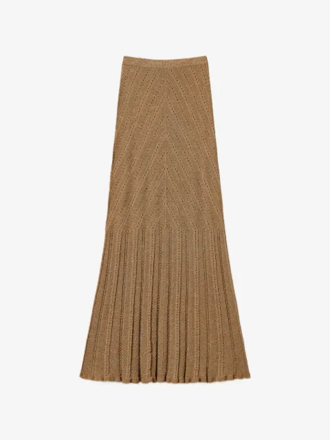 TWINSET long linen knit skirt with lurex