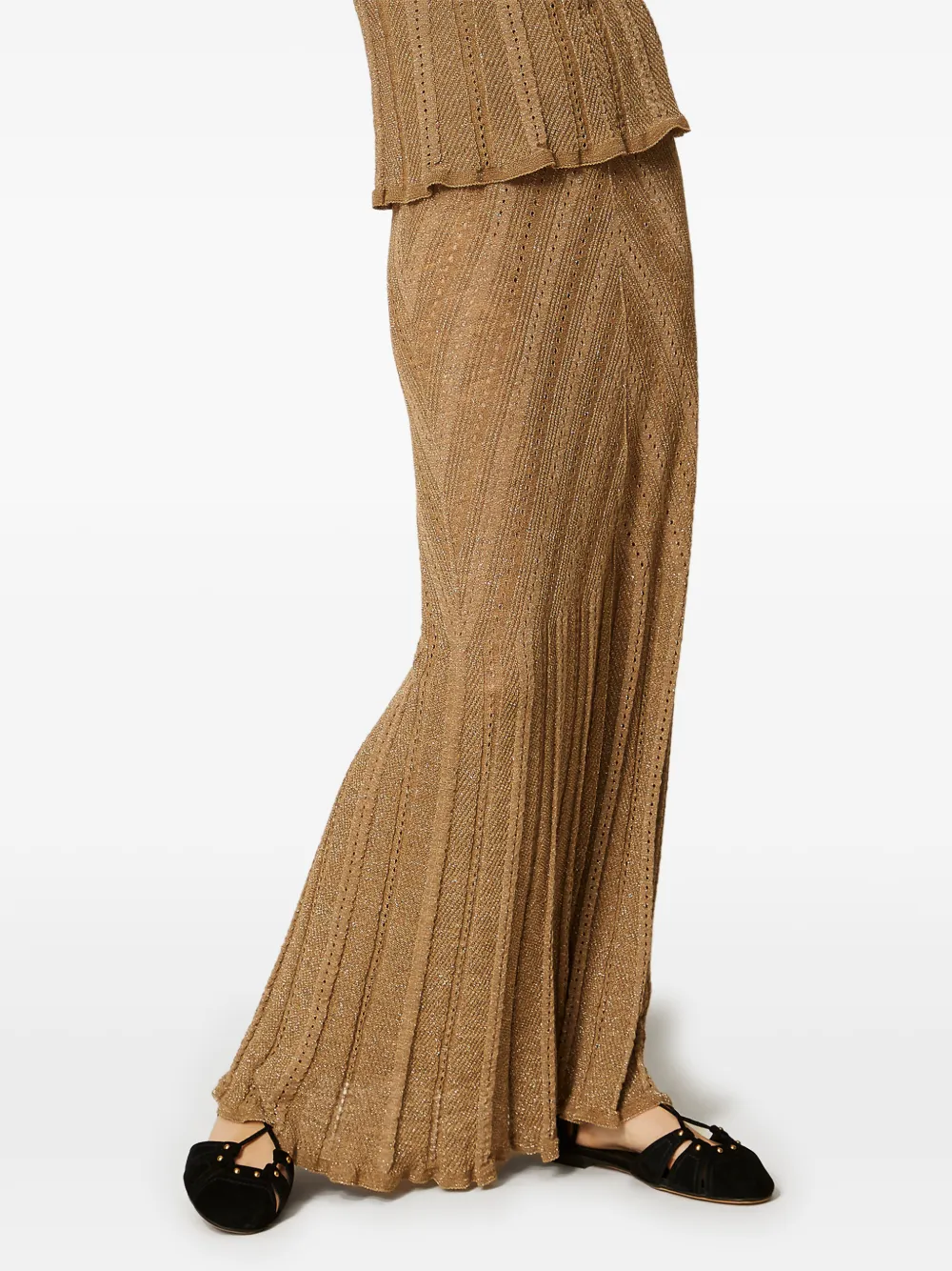 TWINSET Gebreide maxi-rok Bruin