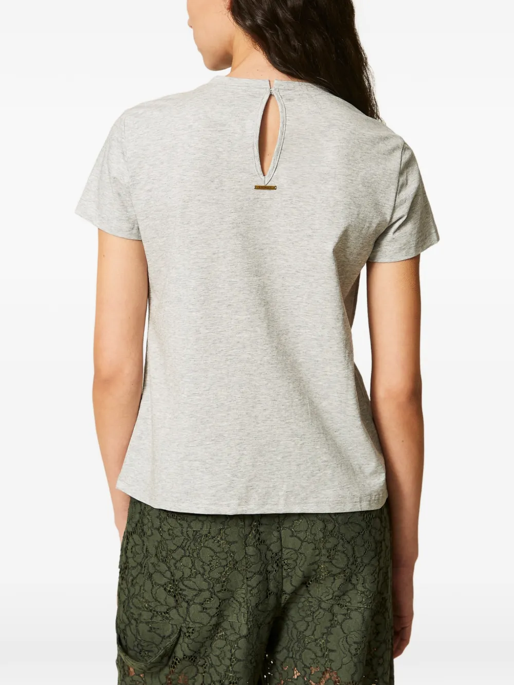 TWINSET T-shirt met cabochon Grijs