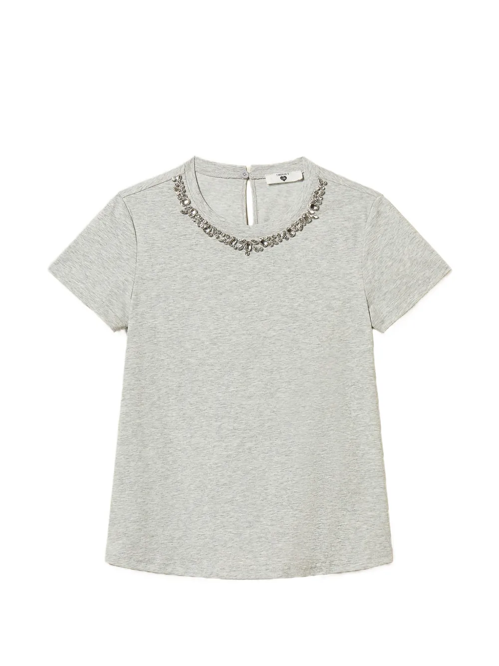 TWINSET cabochon-embellished T-shirt - Grigio
