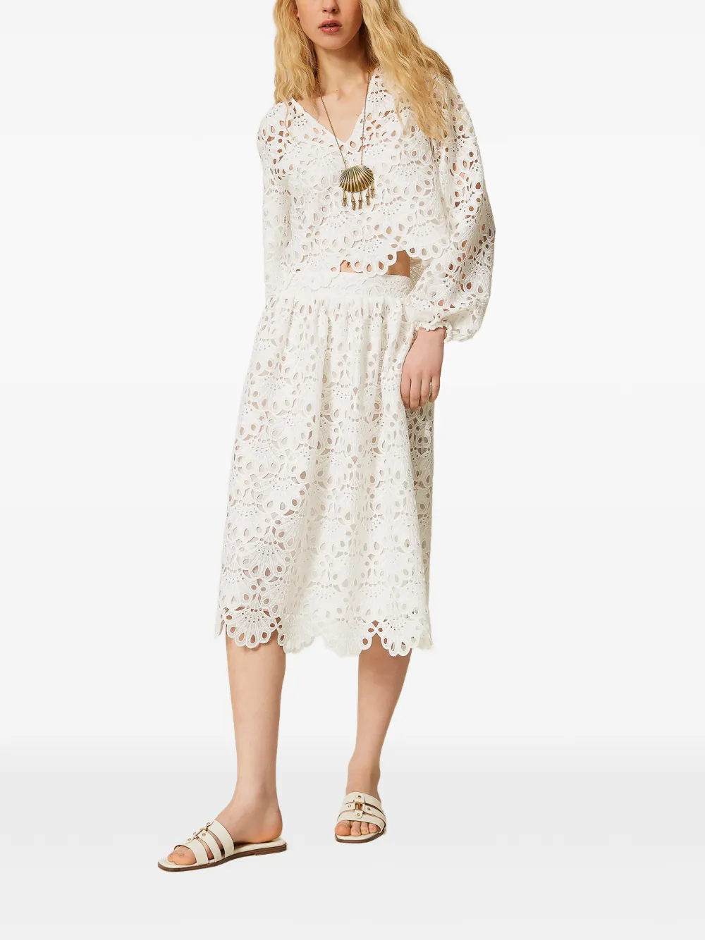 TWINSET Geweven midi-rok Wit