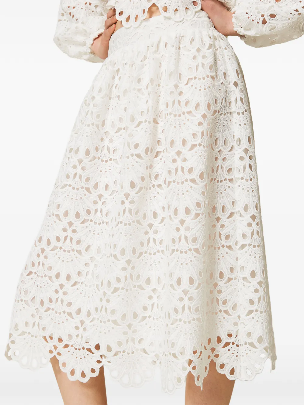 TWINSET Geweven midi-rok Wit