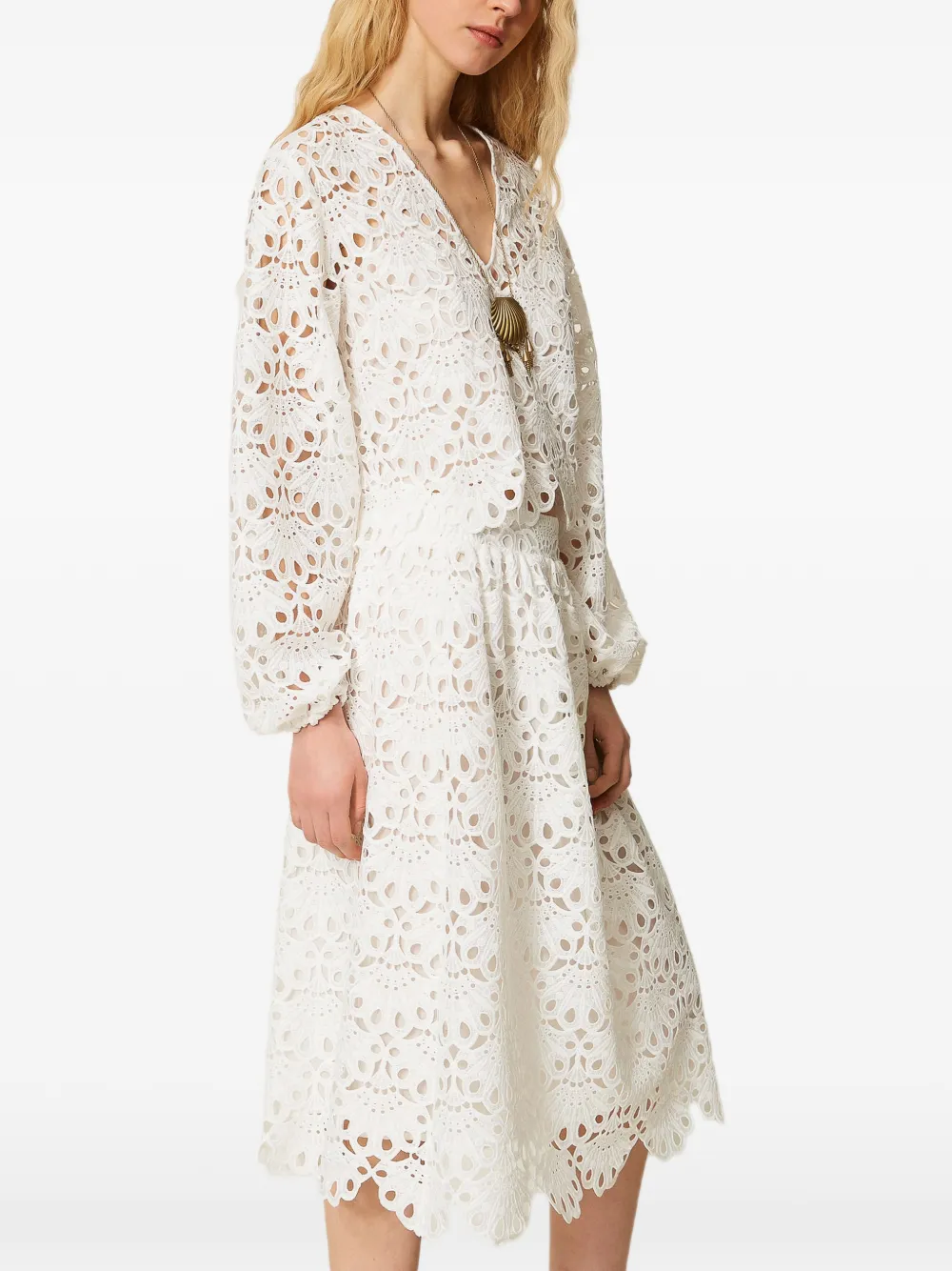 TWINSET Geweven midi-rok Wit