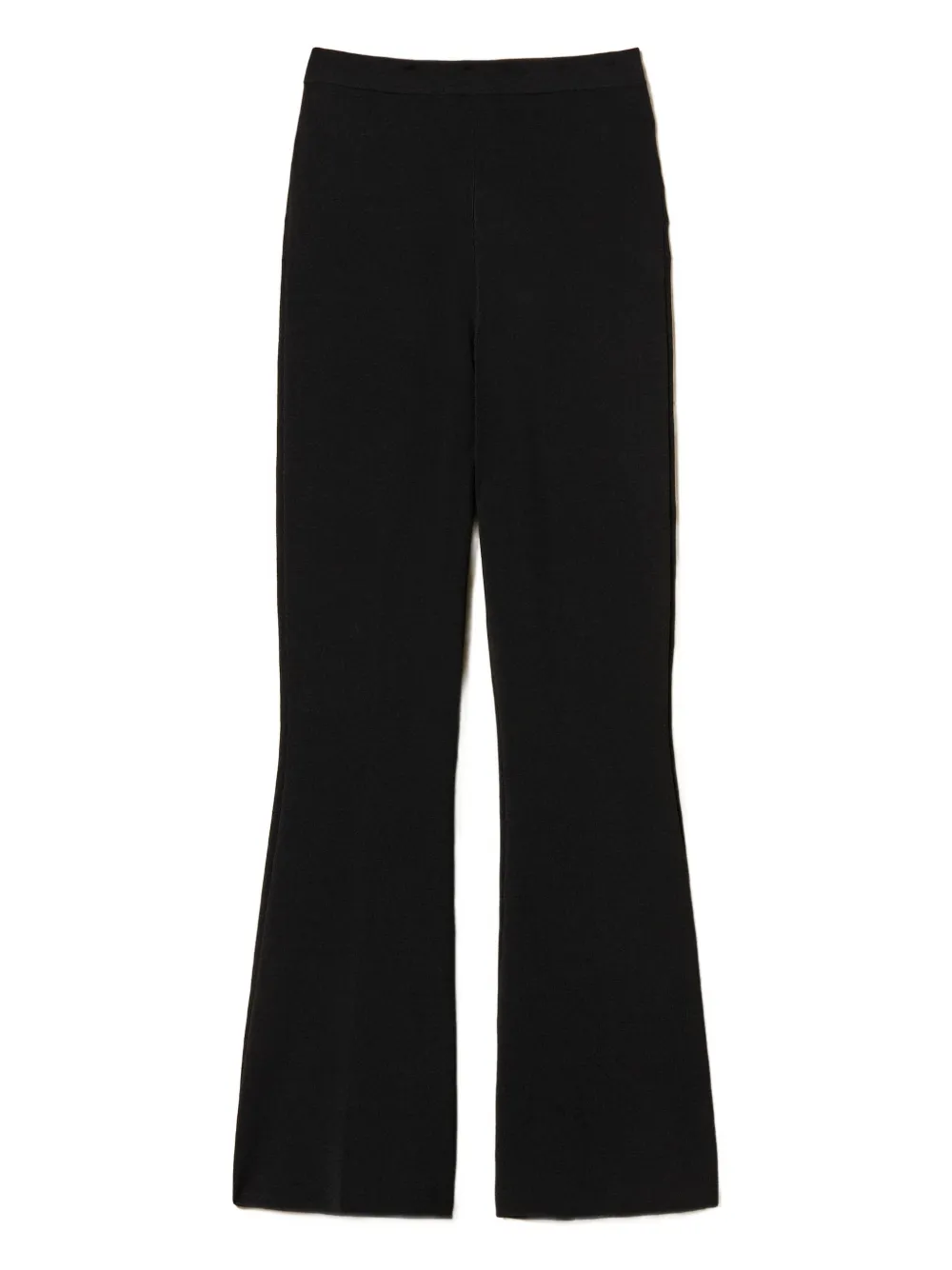 Twinset Flared Knitted Trousers In Black
