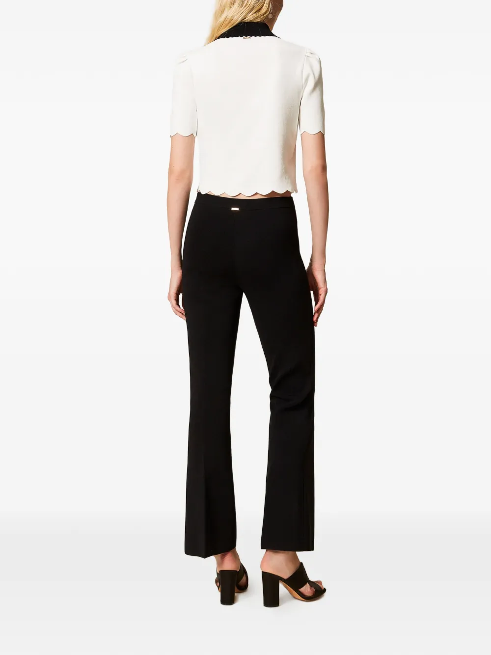 TWINSET Flared broek Zwart