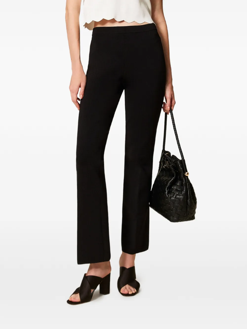 TWINSET Flared broek Zwart