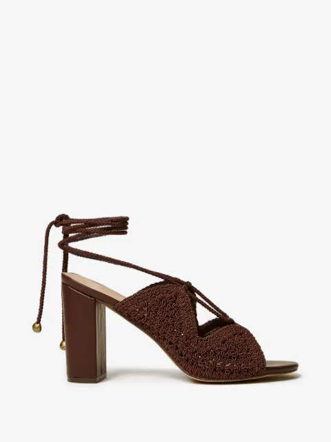 TWINSET sandalias con lazo de macramé