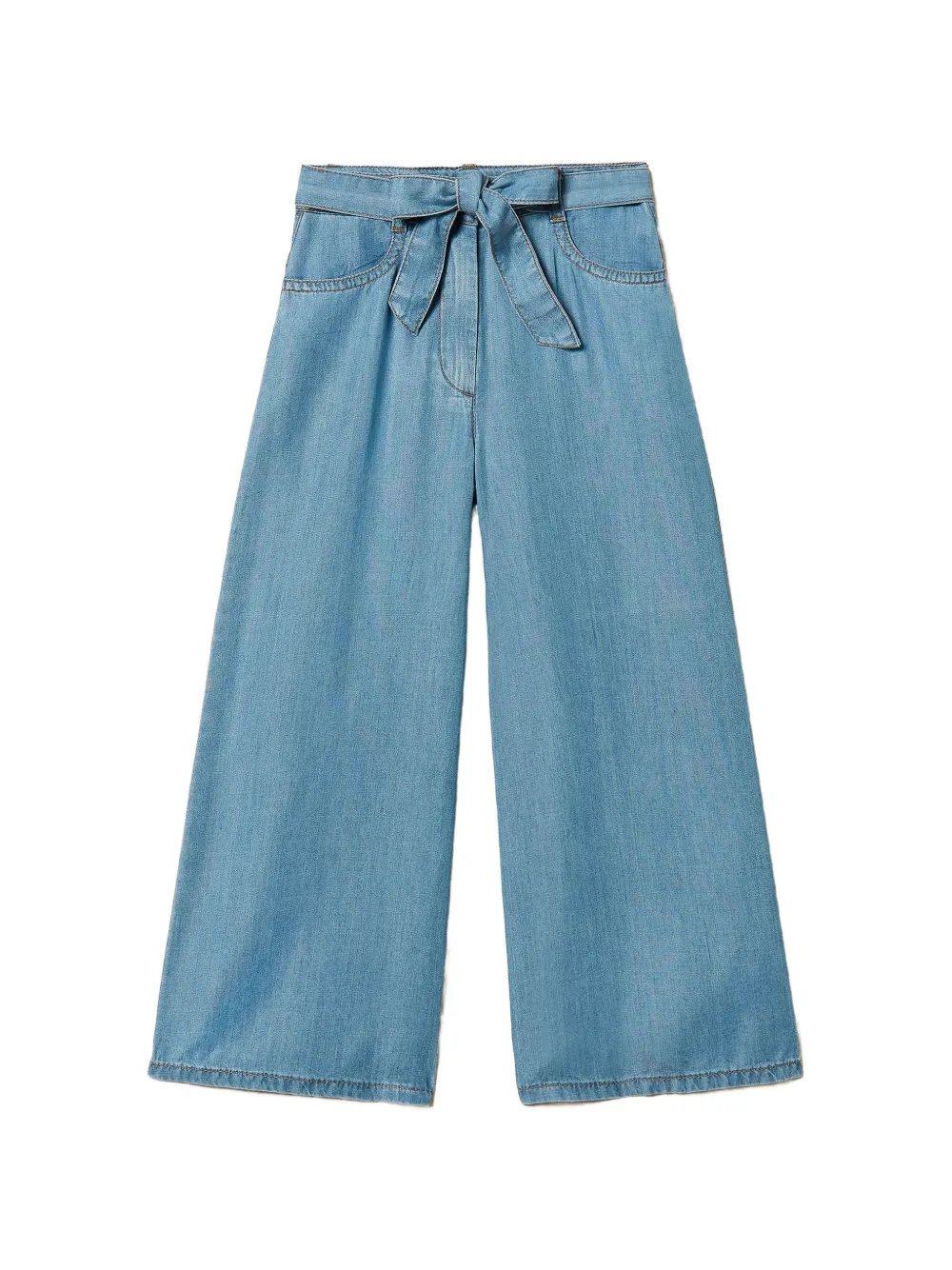 TWINSET Kids belt wide-leg trousers - Blu