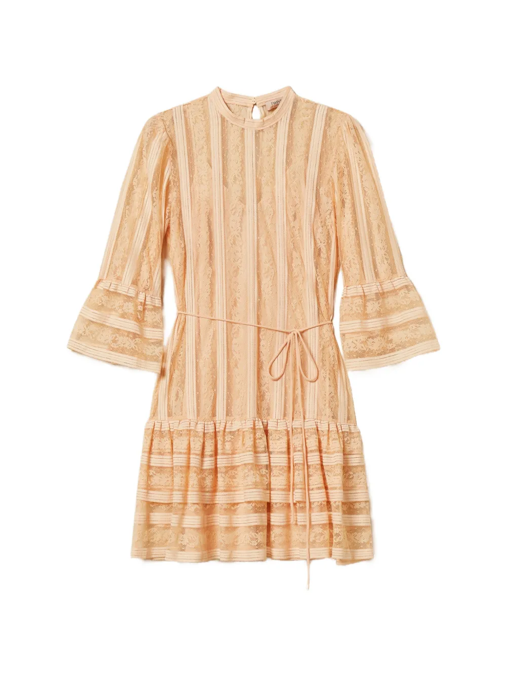 TWINSET striped lace dress - Rosa