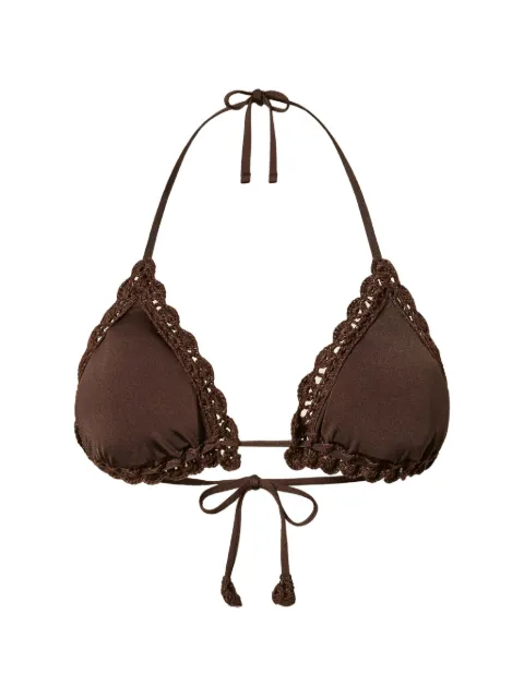 TWINSET knitted-trim triangle bikini top